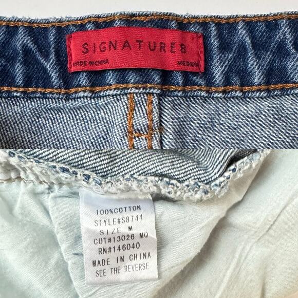 Signature8 Cotton Distressed Denim Ultra High Waisted Shorts Medium - Picture 12 of 12